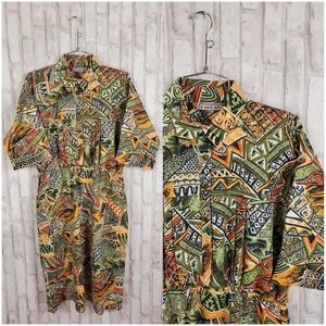 Vintage 80s/90s printed shirtdress